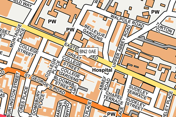 BN2 0AE map - OS OpenMap – Local (Ordnance Survey)