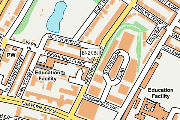 BN2 0BJ map - OS OpenMap – Local (Ordnance Survey)