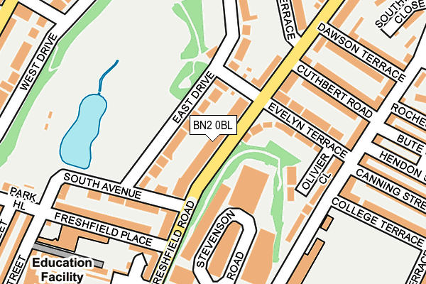BN2 0BL map - OS OpenMap – Local (Ordnance Survey)
