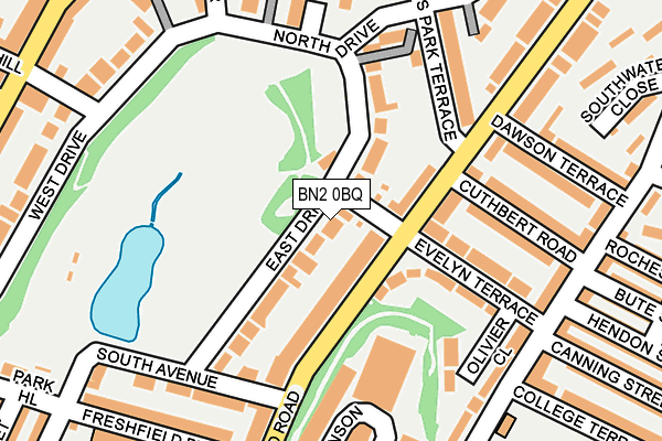 BN2 0BQ map - OS OpenMap – Local (Ordnance Survey)