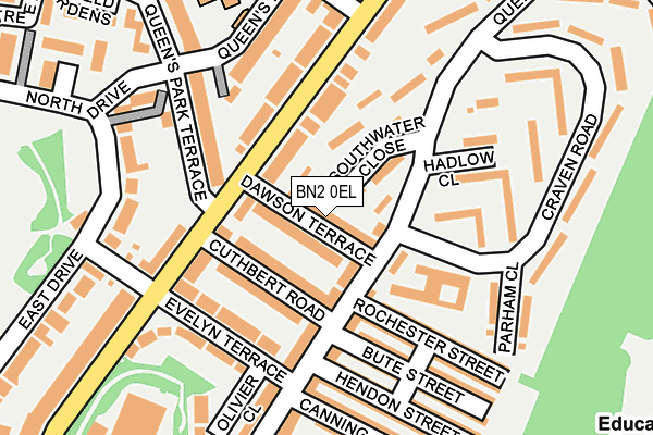 BN2 0EL map - OS OpenMap – Local (Ordnance Survey)