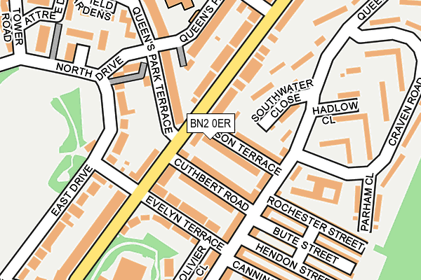 BN2 0ER map - OS OpenMap – Local (Ordnance Survey)