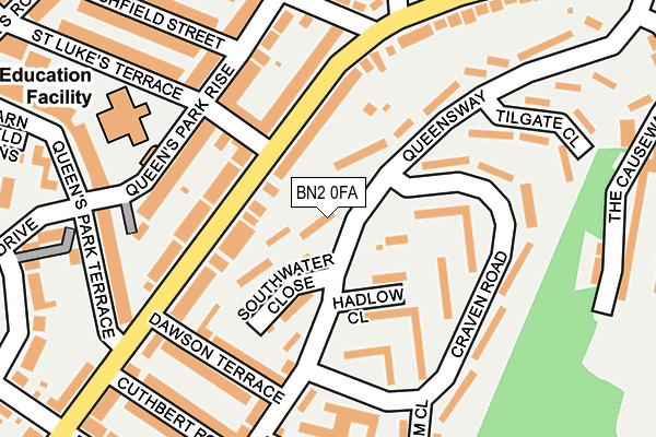 BN2 0FA map - OS OpenMap – Local (Ordnance Survey)