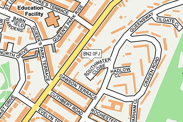BN2 0FJ map - OS OpenMap – Local (Ordnance Survey)