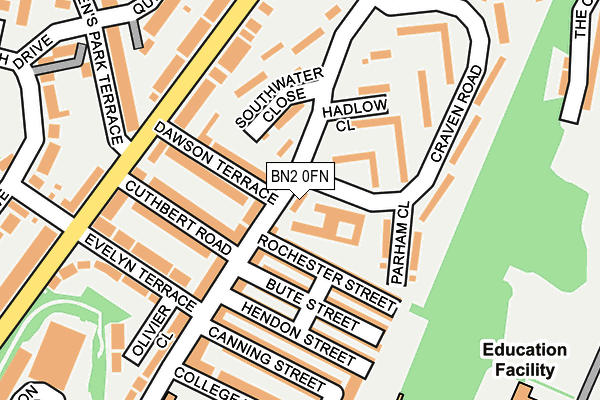 BN2 0FN map - OS OpenMap – Local (Ordnance Survey)