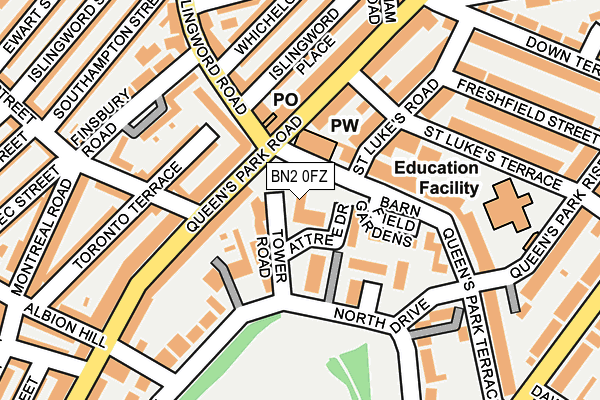 BN2 0FZ map - OS OpenMap – Local (Ordnance Survey)
