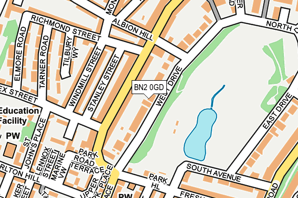BN2 0GD map - OS OpenMap – Local (Ordnance Survey)