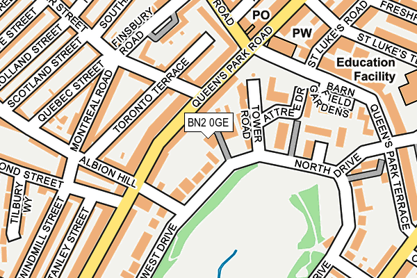 BN2 0GE map - OS OpenMap – Local (Ordnance Survey)