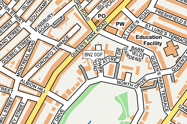 BN2 0GF map - OS OpenMap – Local (Ordnance Survey)