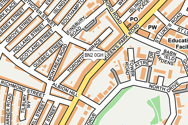 BN2 0GH map - OS OpenMap – Local (Ordnance Survey)