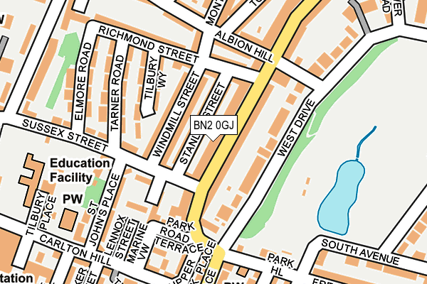 BN2 0GJ map - OS OpenMap – Local (Ordnance Survey)