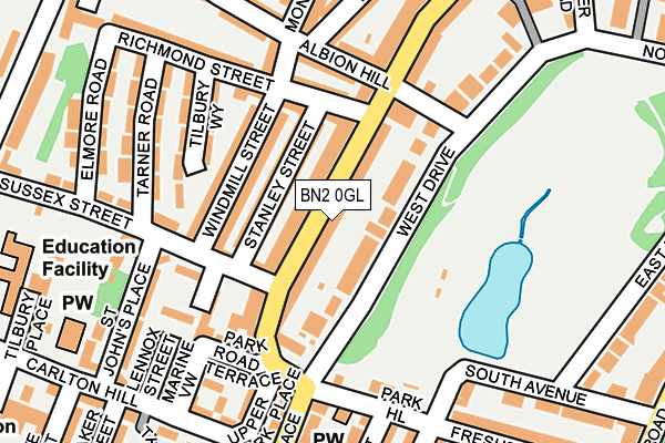 BN2 0GL map - OS OpenMap – Local (Ordnance Survey)