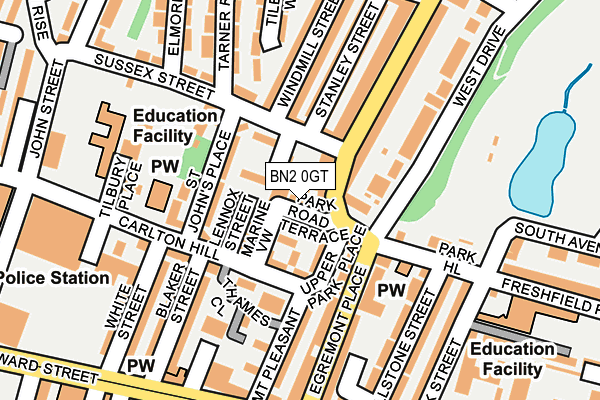BN2 0GT map - OS OpenMap – Local (Ordnance Survey)