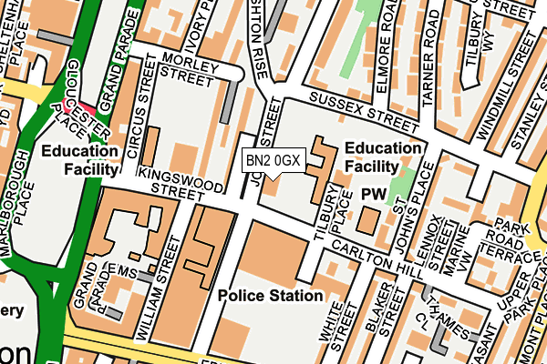 BN2 0GX map - OS OpenMap – Local (Ordnance Survey)