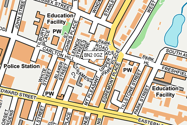 BN2 0GZ map - OS OpenMap – Local (Ordnance Survey)