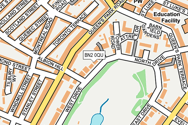 BN2 0QU map - OS OpenMap – Local (Ordnance Survey)