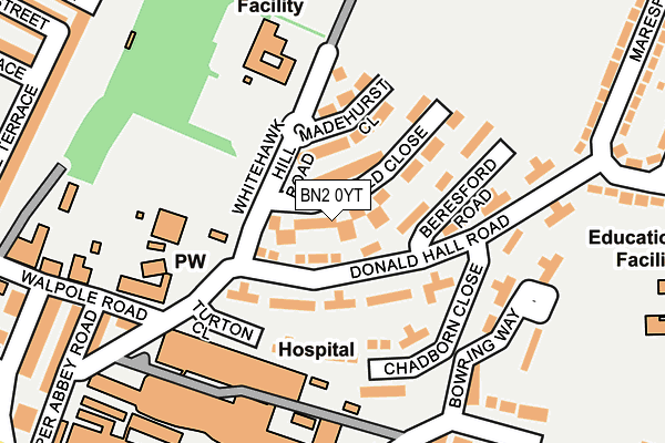 BN2 0YT map - OS OpenMap – Local (Ordnance Survey)