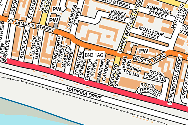 BN2 1AG map - OS OpenMap – Local (Ordnance Survey)