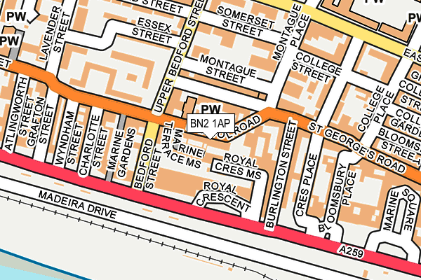 Map of 14 ROYAL CRESCENT FREEHOLD LIMITED at local scale