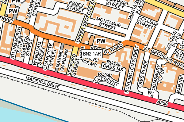 BN2 1AR map - OS OpenMap – Local (Ordnance Survey)