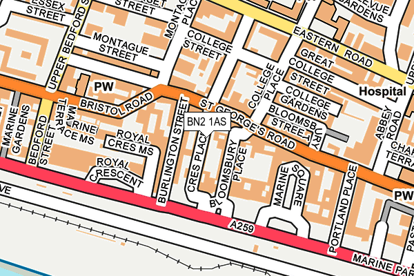 Map of 12A CRESCENT PLACE BRIGHTON LIMITED at local scale