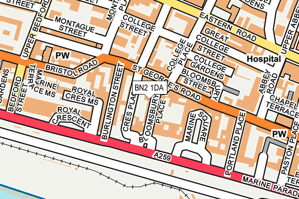 BN2 1DA map - OS OpenMap – Local (Ordnance Survey)