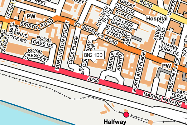 Map of 126 MARINE PARADE (BRIGHTON) LIMITED at local scale