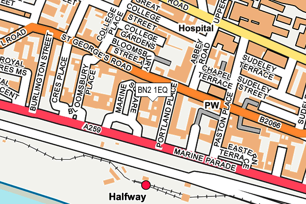 BN2 1EQ map - OS OpenMap – Local (Ordnance Survey)