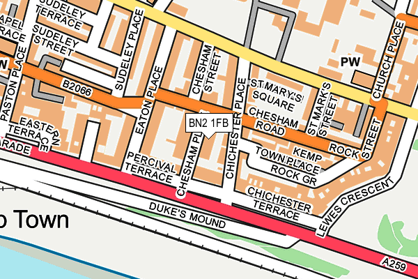 Map of 16 CHESHAM PLACE (BRIGHTON) LIMITED at local scale