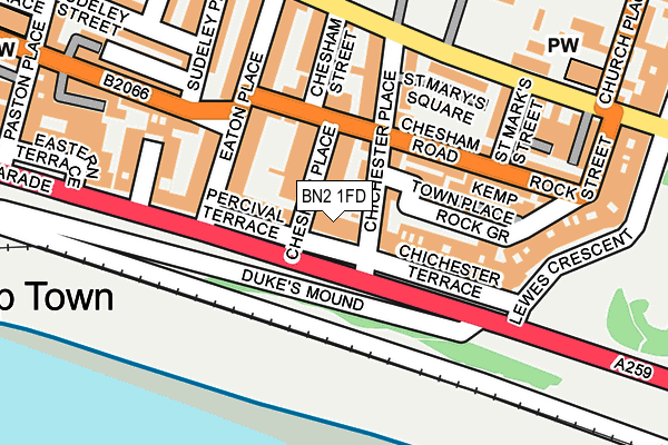 BN2 1FD map - OS OpenMap – Local (Ordnance Survey)