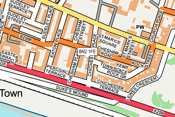 BN2 1FE map - OS OpenMap – Local (Ordnance Survey)