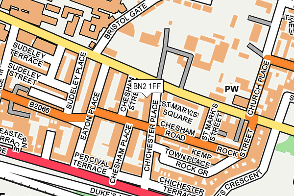 BN2 1FF map - OS OpenMap – Local (Ordnance Survey)