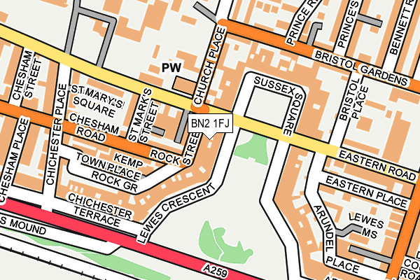 BN2 1FJ map - OS OpenMap – Local (Ordnance Survey)