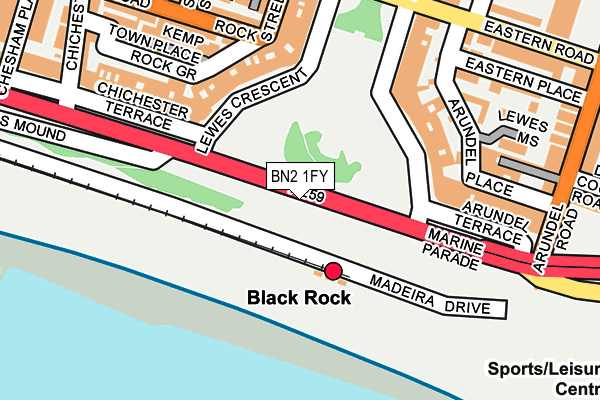 BN2 1FY map - OS OpenMap – Local (Ordnance Survey)