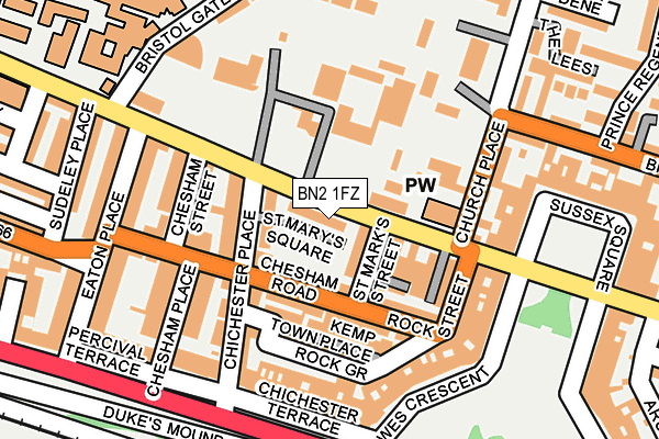 BN2 1FZ map - OS OpenMap – Local (Ordnance Survey)