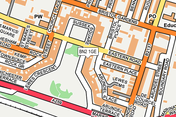 BN2 1GE map - OS OpenMap – Local (Ordnance Survey)