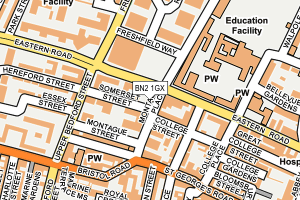 BN2 1GX map - OS OpenMap – Local (Ordnance Survey)