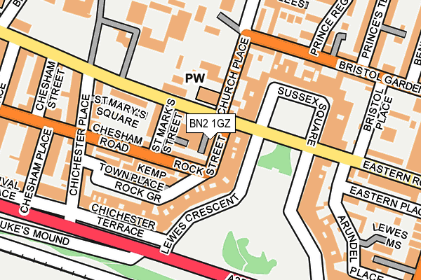 BN2 1GZ map - OS OpenMap – Local (Ordnance Survey)