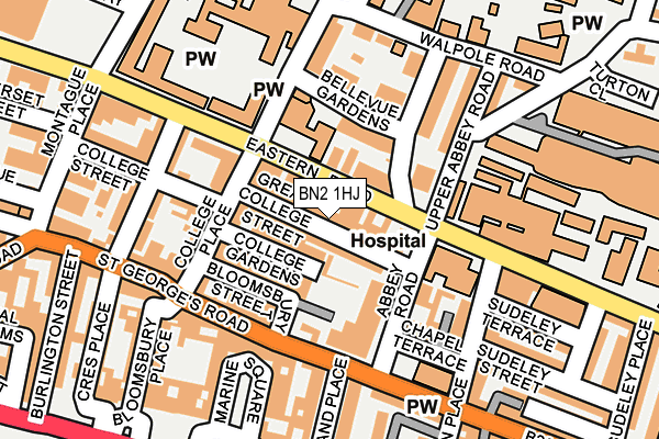BN2 1HJ map - OS OpenMap – Local (Ordnance Survey)