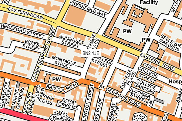 BN2 1JE map - OS OpenMap – Local (Ordnance Survey)