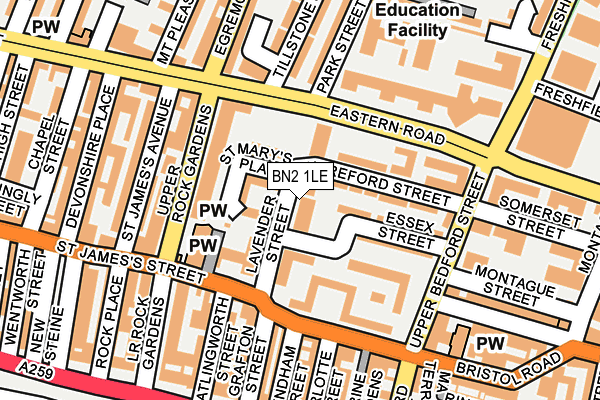 BN2 1LE map - OS OpenMap – Local (Ordnance Survey)