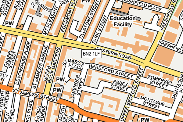 BN2 1LF map - OS OpenMap – Local (Ordnance Survey)