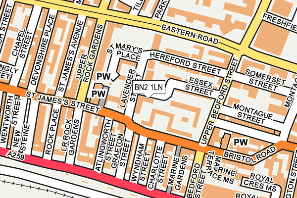 BN2 1LN map - OS OpenMap – Local (Ordnance Survey)