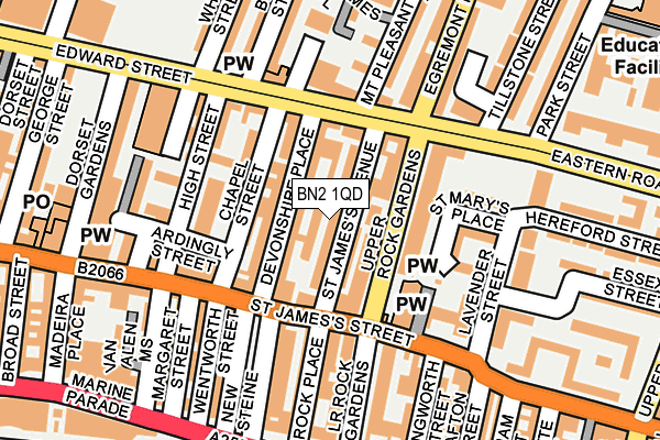 BN2 1QD map - OS OpenMap – Local (Ordnance Survey)