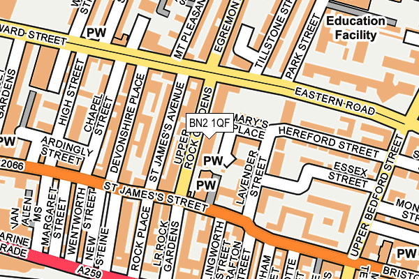 BN2 1QF map - OS OpenMap – Local (Ordnance Survey)