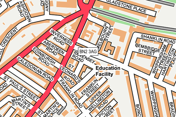 BN2 3AG map - OS OpenMap – Local (Ordnance Survey)