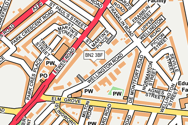 BN2 3BF map - OS OpenMap – Local (Ordnance Survey)