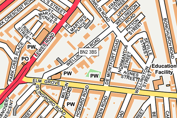 BN2 3BS map - OS OpenMap – Local (Ordnance Survey)