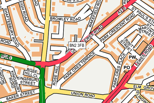 BN2 3FB map - OS OpenMap – Local (Ordnance Survey)