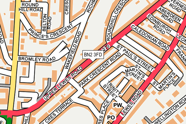 BN2 3FD map - OS OpenMap – Local (Ordnance Survey)